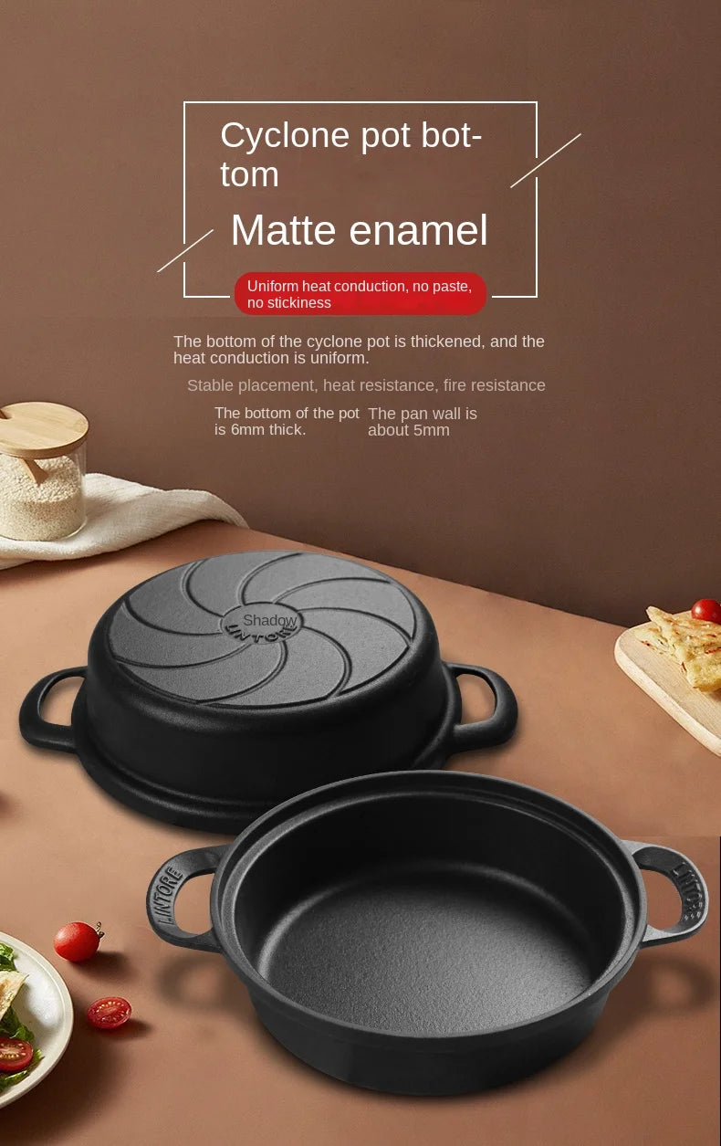 Moroccan Cast Iron Pot, High-Value Enamel Clay Rice Tagine, Quick-Cooking Pot, Exotic Cookware, 26cm