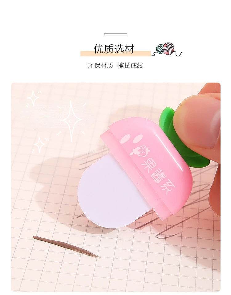 3 pcs/lot Sweet Strawberry Rubber Eraser School Supplies Stationery Kids Students Cool Prizes Cute Erasers - AIAZ