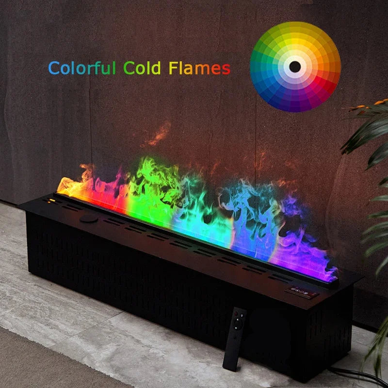 Upgraded LED Electric Fireplace 128 Color Flames Safe Touch APP Remote Controller Fireplace for Living Room/Office