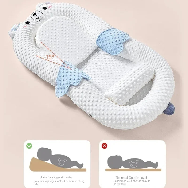 92 Baby Bedside Sleeper - Newborn Lounger Cushion, Anti-Reflux, Sleep Positioner for 0-3 Years, Infant Co-Sleeper.