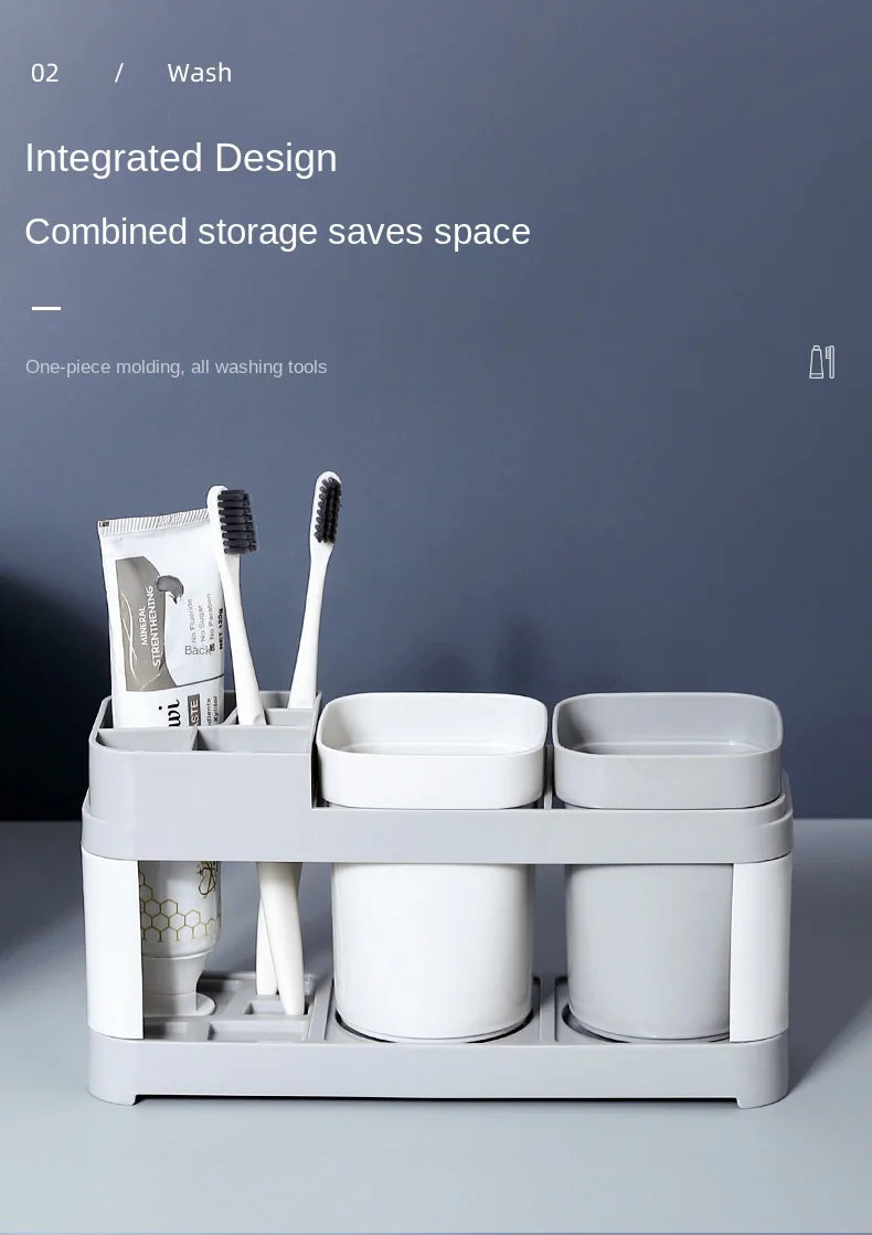 Washing Cup Toothbrush Holder Set Creative Family Couple Mouthwash Cup Home Dental Set with Two Cups Bathroom