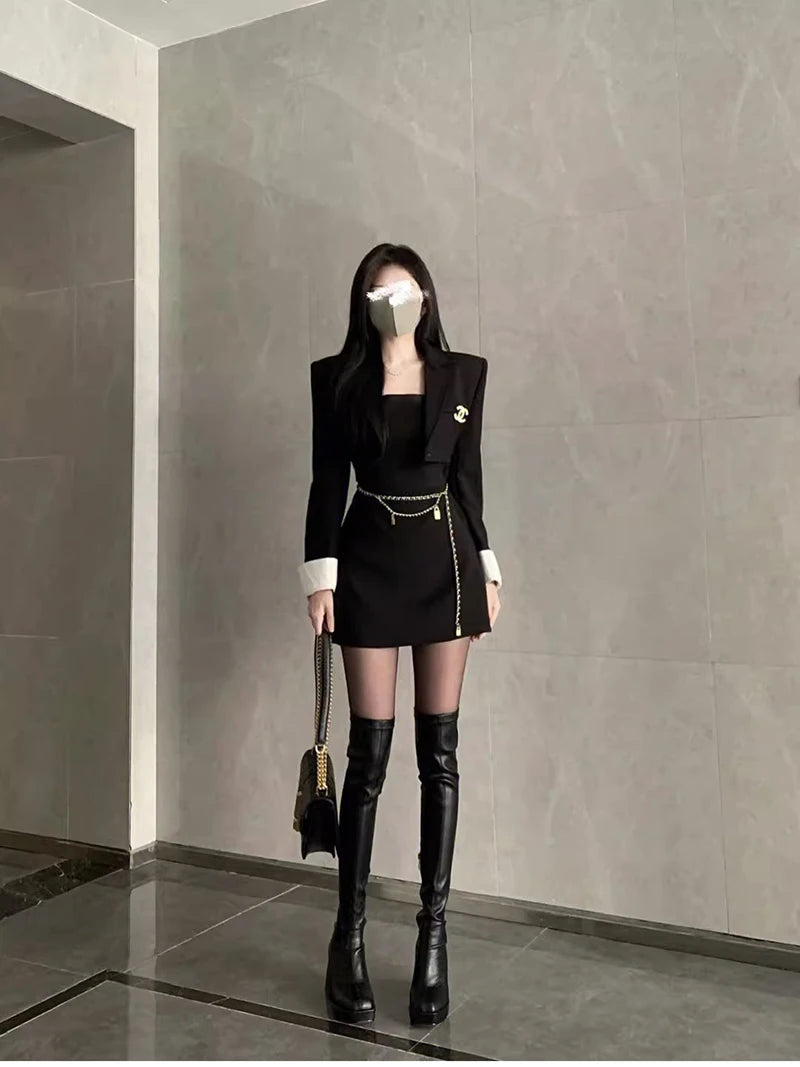 Autumn Winter Street Style Stretch Over The Knee Boots Women Fashion Round Toe Square Platform Heels Long Booties