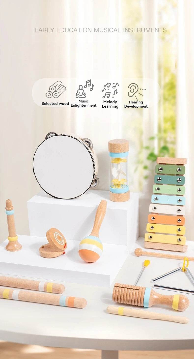 Interactive Musical Toy Wooden Toys Child Percussion Instruments Early Educational Toys Birthday Gifts for Toddlers Girl Boy - AIAZ
