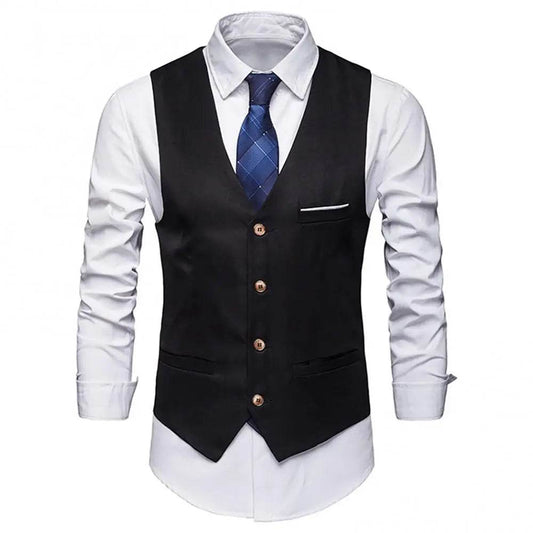 Dress Vests For Men Slim Fits Mens Suit Vest Male Waistcoat Gilet Homme Casual Sleeveless Formal Business Vest chaleco hombre - AIAZ