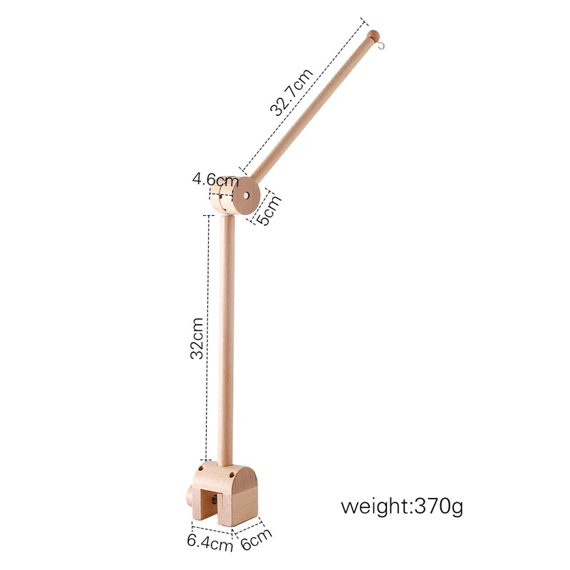 Baby Crib Mobile Wooden Wind Chime Bed Bell, Animal Crib Mobile With Music for Girls and Boys, Mobile for Bassinet Room Decor