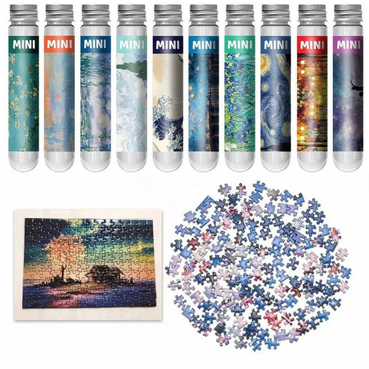 150PCS/Set Oil Painting Jigsaw Puzzles Mini Test Tube Oil Painting Jigsaw Gifts Family Educational Toys Adult Children - AIAZ