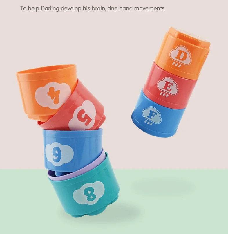 Kid Brain Response Battle Fold Cup Hand Speed Competition Fold Cup Baby Stack Game Early Education Puzzle Train Board Games Toy - AIAZ