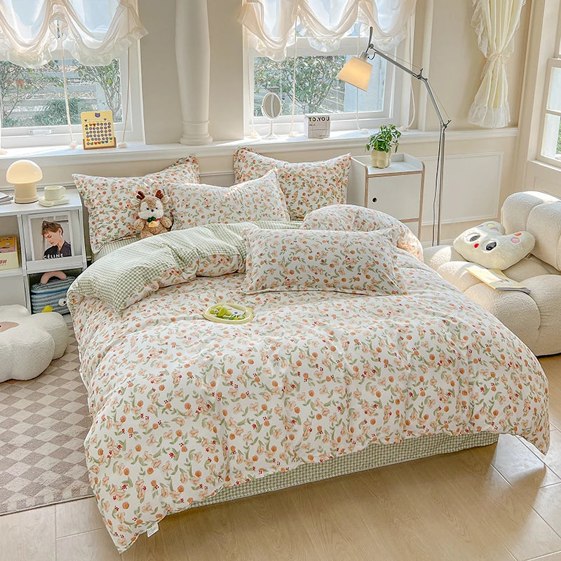 3pcs printed duvet set (1* duvet set + 2 * pillowcase, no core), bedding set, soft and comfortable, all-season