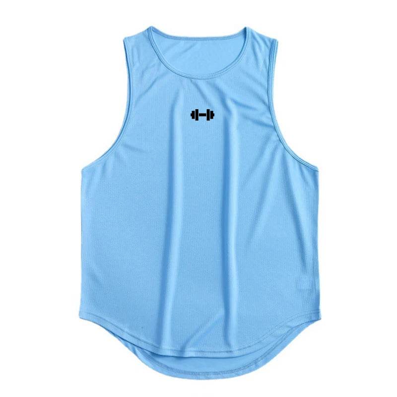 Summer Men's Gym Tank Top Fitness Training Clothing Quick-drying Loose Bodybuilding Sleeveless Shirt Men Fashion Basketball Vest - AIAZ