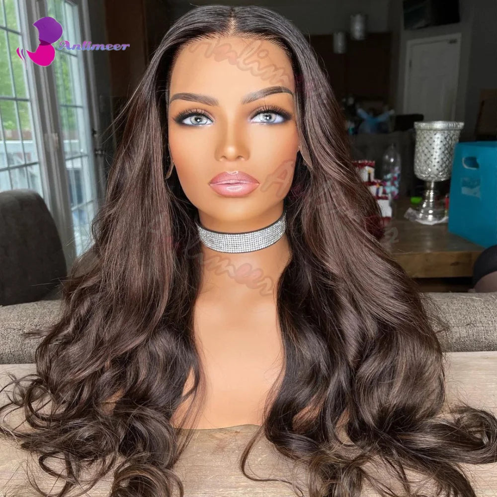 Chocolate brown Lace Front Wig Human Hair 13x4 Silk Base Frontal Wigs Body Wave Lace Front Wig Human Hair Long Wig Human Hair
