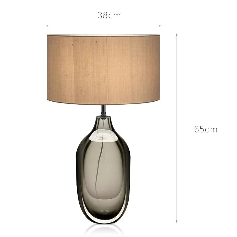 Modern Glaze Table Lamp Luxury Cloth Bedside Table Light Living Room Bedroom Porch Mood Light