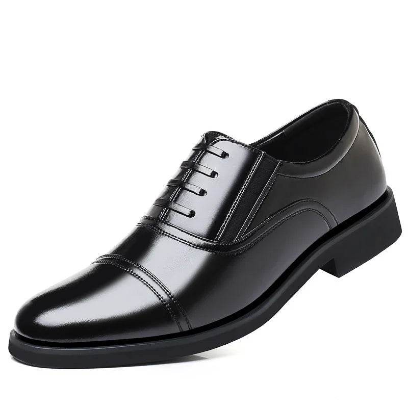 Business Men's leather Shoes Fashion new formal shoe Black round toe work shoes Versatile comfortable Male flats Zapatos Homme - AIAZ