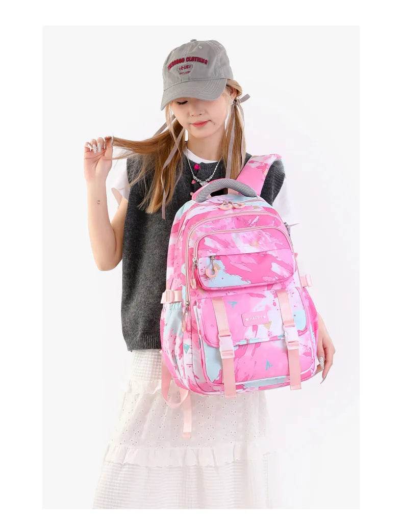 Middle School Student Backpack Children Set School Bags for Girls Kids Schoolbags Waterproof Book Bag With Lunch Bag Pencil case - AIAZ
