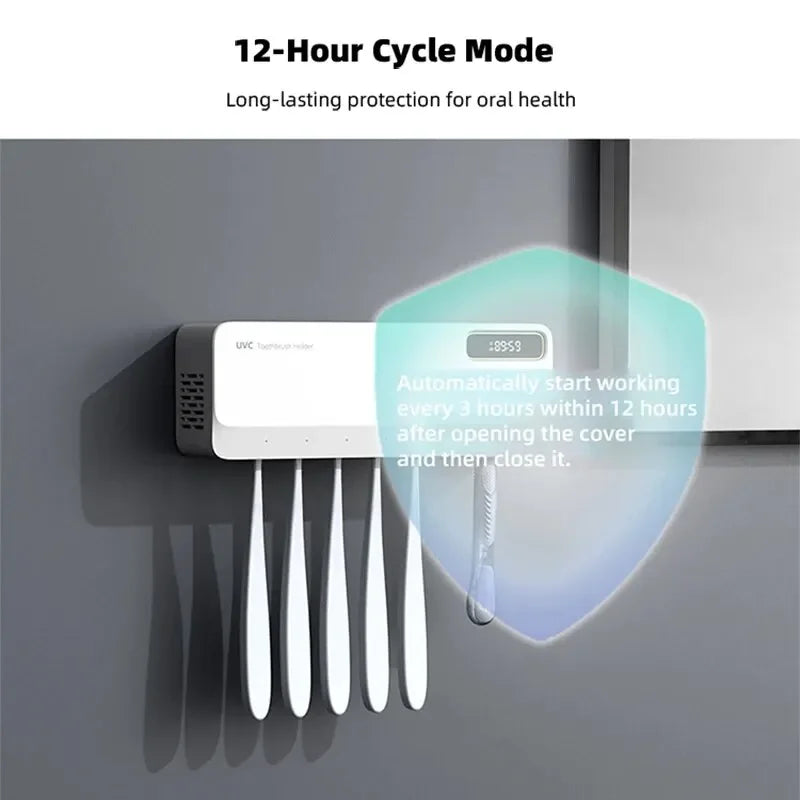 Xiaomi UV Toothbrush Sterilizer Razor Storage Rechargeable Rapid Warm Air Drying Wall-mounted Toothbrush Sterilizer Holder New