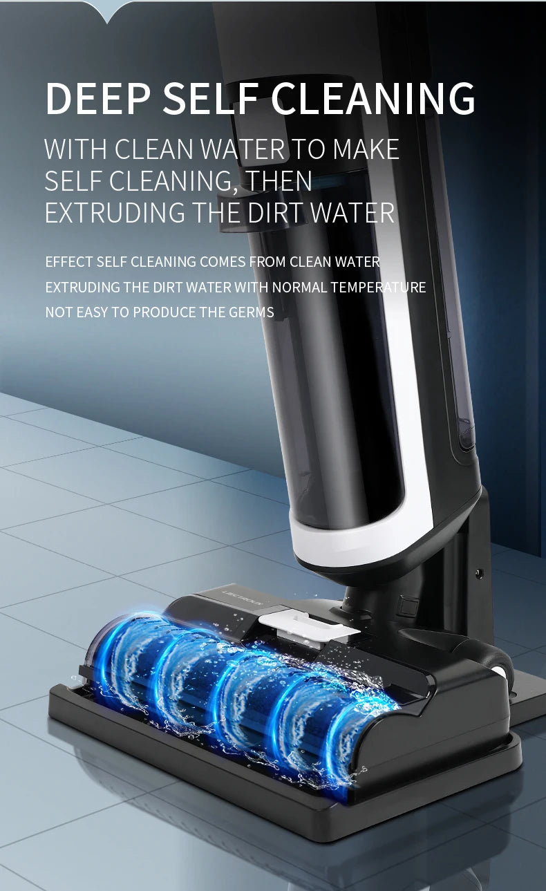 Liectroux i7Pro Cordless Vacuum Cleaner for Wet And Dry Cleaning, Smart Washing for Home Multi Surface Floor,14Kpa, Self-drying