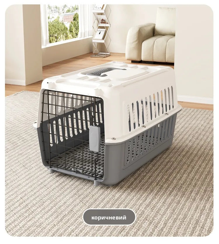 Portable Handheld Plastic  Carrier Air ip Cage Pet Transport Box for Traveling Carrng Dog Cage  Travel Bag