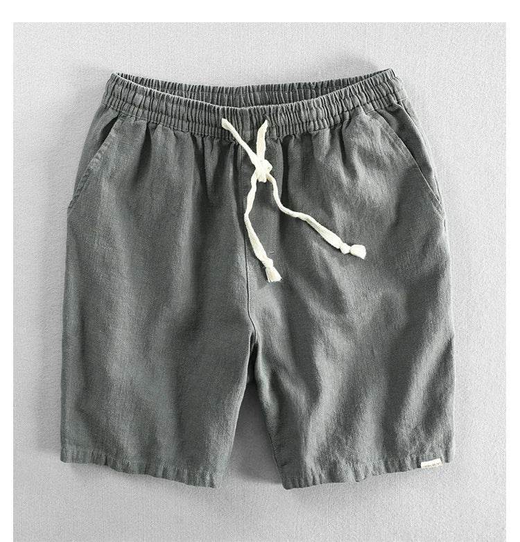 Men Summer Cotton Linen Shorts Japan Candy Color Beach Holiday Home Male Simple Casual Slim Fit Harajuku Soft Thin Shorts Pants - AIAZ