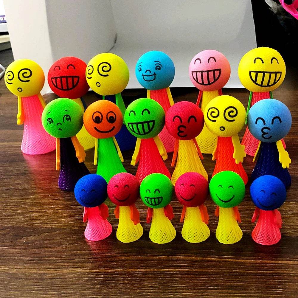12Pcs Fun Bouncing Doll Games Kids Party Goodies Toys Birthday Gifts Souvenir Pinata Filler Kindergarten School Reward Toys Bag - AIAZ