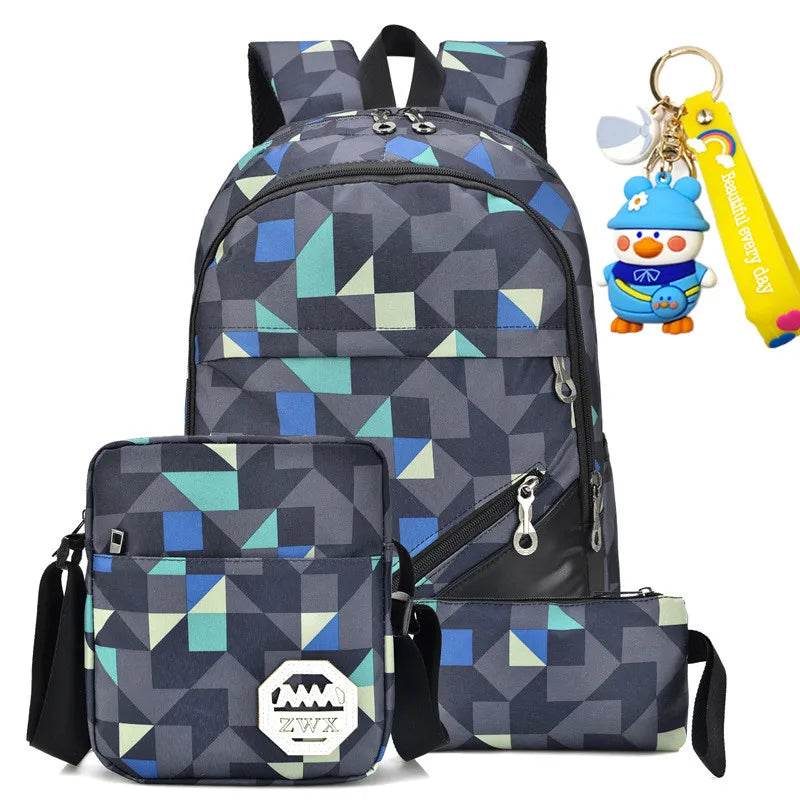 Waterproof travel laptop backpack children School Bags teenager Boys girls camouflage school Backpack set high School backpack - AIAZ