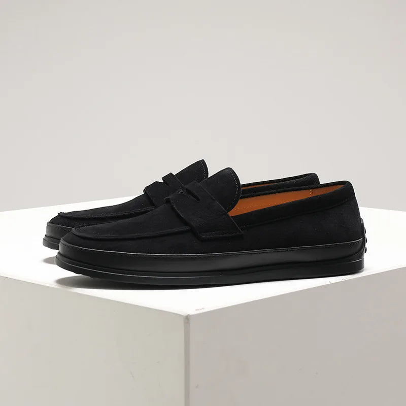 Mens Suede Loafers Summer Breathable Slip On Comfortable Casual Driving Shoes