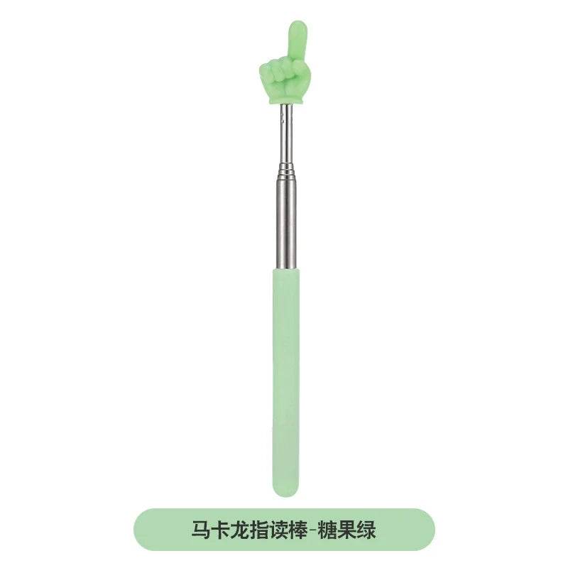 Stainless Steel Teaching Pointer Telescopic Rod Finger Design Teaching Stick Finger Reading Sticks School Office Supplies - AIAZ
