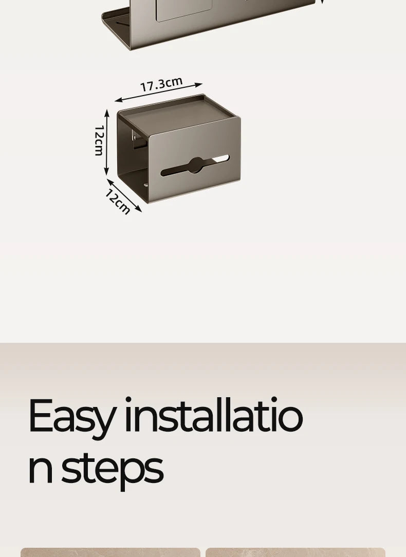 Toilet Paper Holder Wall-Mounted Carbon Steel Toilet Paper Holder Tissue Rack Bathroom Tissue Holder Bathroom Accessories