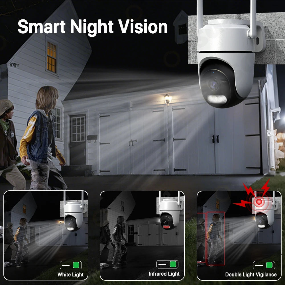 2pcs Quantity 4MP HD IP Camera PTZ WiFi Camera Video Surveillance Home Security Protection Alarm Motion Type-C Detection iCsee