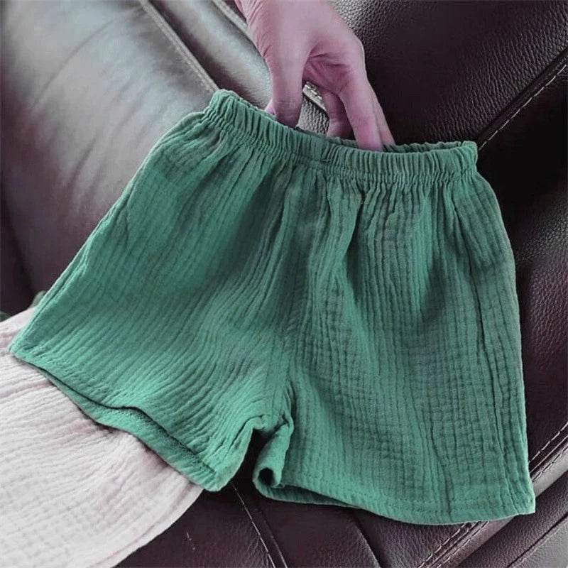 Baby Cotton Linen Shorts Summer New Children's Solid color Short Pant Boys Girls Thin Short Pants Girls Boy Clothing - AIAZ