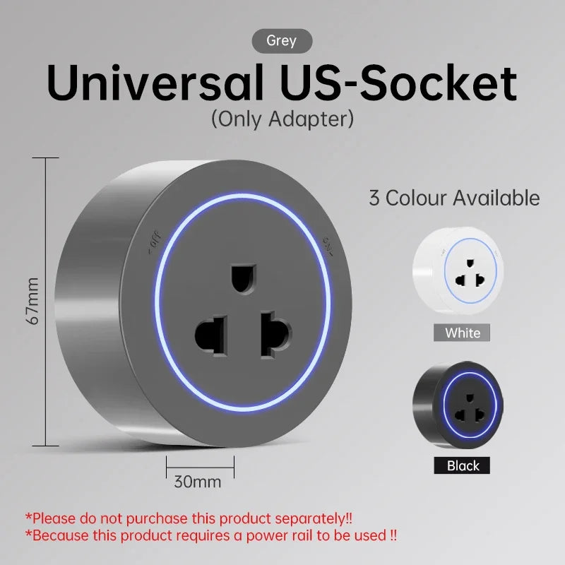 Wall Power Track Socket EU UK US FR Korea Standard Type-C Universal Mobile Plug Adapter Home Kitchen Office Pop Electric Outlets