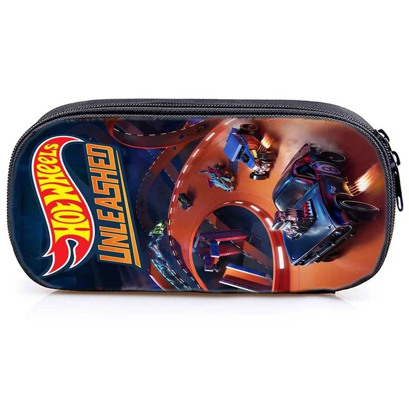 Hot Wheels Let's Race Print Backpack 3pcs Set Boys Girl Child School Bookbag Large Capacity Student Backpack Back to School Gift - AIAZ