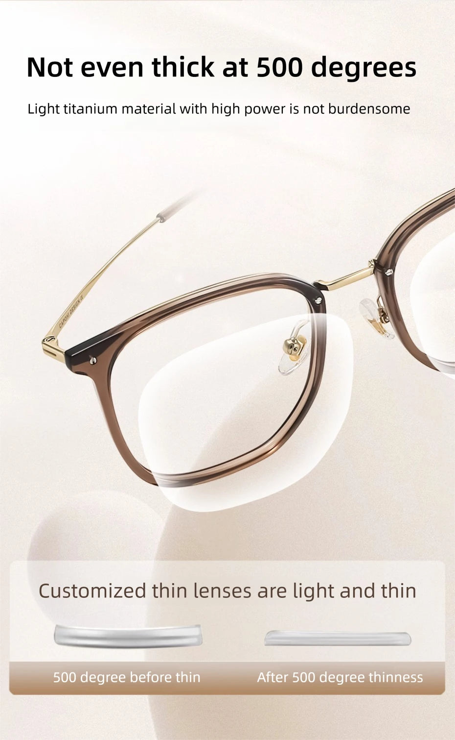 CAPONI Prescription Glasses Women Myopia Retro Light Weight Computer Anti Blue Light Glasses Photochromic Eyes Glasses PJ34022