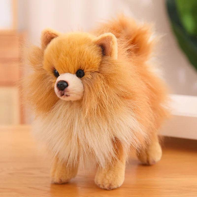 Premium Simulation Pomeranian Dog Plush Toy Cute Stuffed Animals High Quality Puppy Plushies Doll Cartoon Soft Kids Toys Gifts - AIAZ