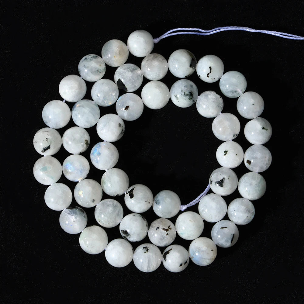 Natural Indian Moonstone 6-10mm Hot Sell Loose Gemstone Beads for Jewelry Making Wholesale Crystal Beads DIY Accessories