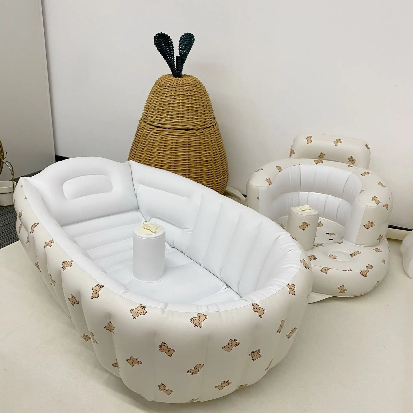 Baby Inflatable Bathtub, Portable Baby Bath Tub Non-slip Travel Bathtub Mini Air Swimming Pool Child Thick Folding Shower Tub