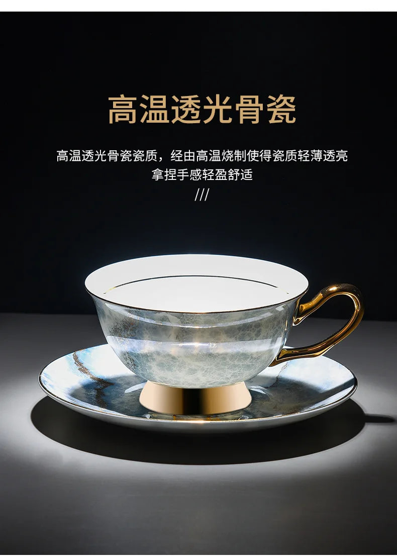 Retro Imperial European Coffee Cup Set Porcelain Tea Sets Luxury Gift Bone China Ceramic Cafe Wedding Decoration Drinkware