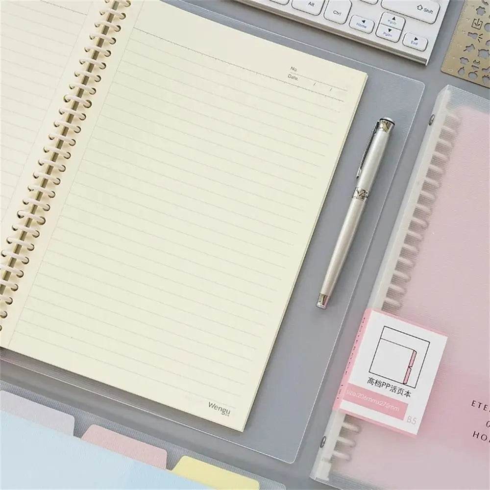 High Quality School Supplies Student B5 A4 A5 Handbook Diary Loose Leaf Notebook Binder Notebook Spiral Notebook Coil Shell - AIAZ