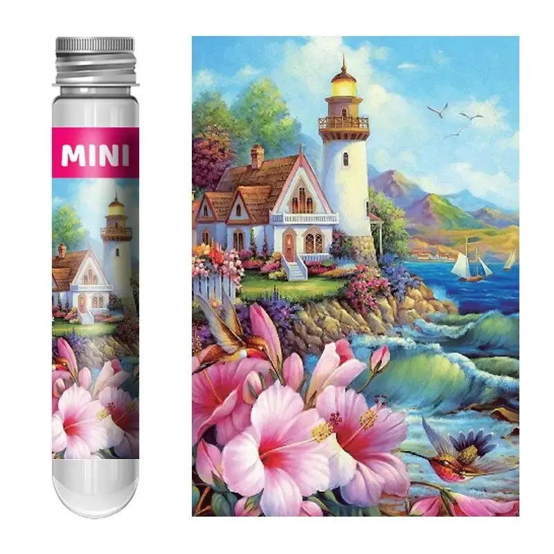 Test Tube Puzzle 150pcs Sakura Train Romantic Town Decompress Toy Educational Family Game