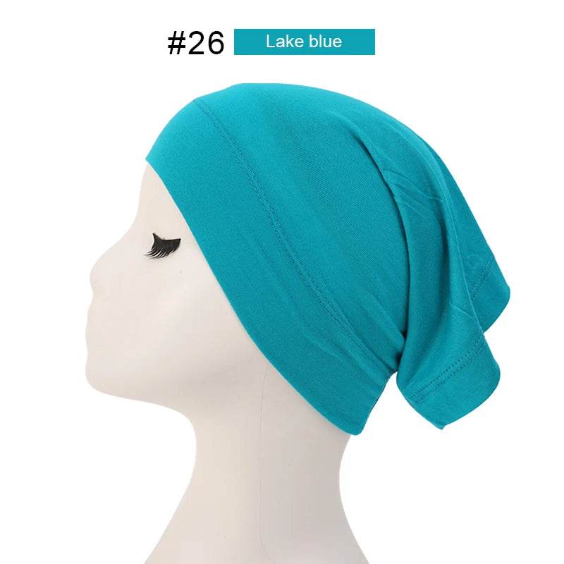Fashion Muslim Hijab Caps Solid Underscarf Women Veil Modal Cotton Hijab Muslim Scarf Turbans Head Women's Hijabs Hat Islamic - AIAZ