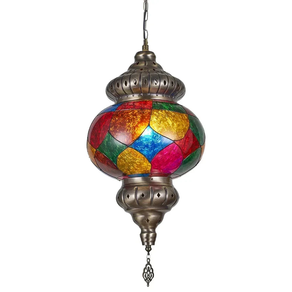 Artpad Turkish Mosaic Chandelier Ceiling Moroccan Living Room Bedroom Colorful Glass Chandelier Lamp Lighting