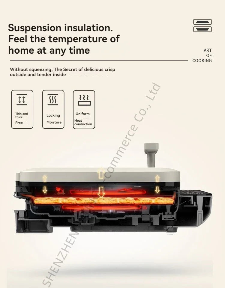 Home Appliance The Upper And Lower Plates Of The Electric Baking Pan Can Be Disassembled And Washed To Deepen The Plate