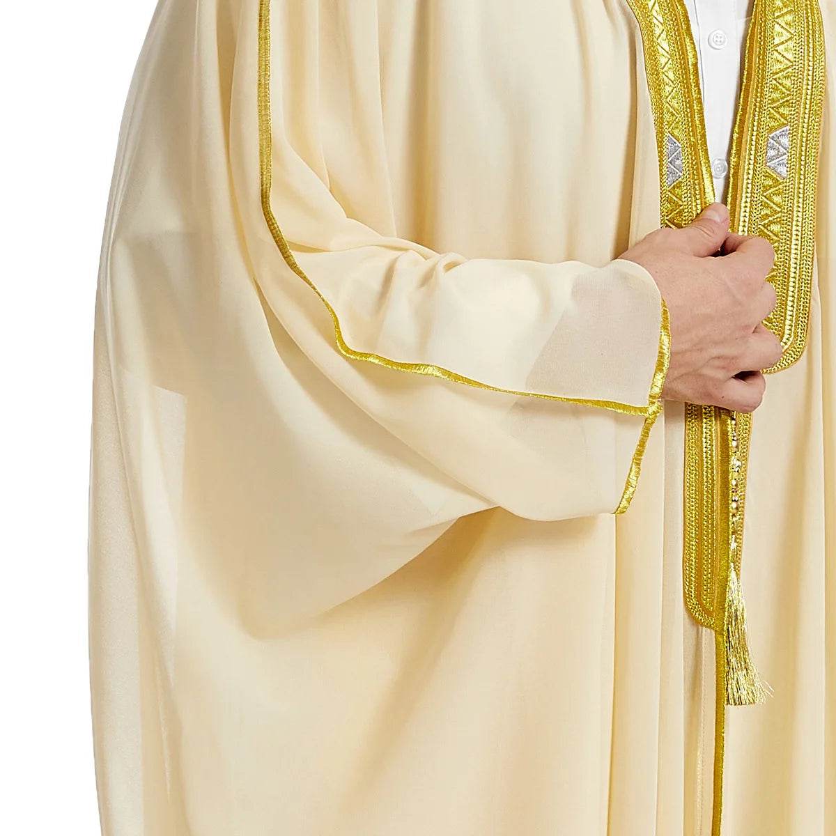 Islamic Clothing Men Robe Arabic Costumes Kaftan Muslim Man Moroccan Casual Long Dress Striped Middle East National Costume - AIAZ