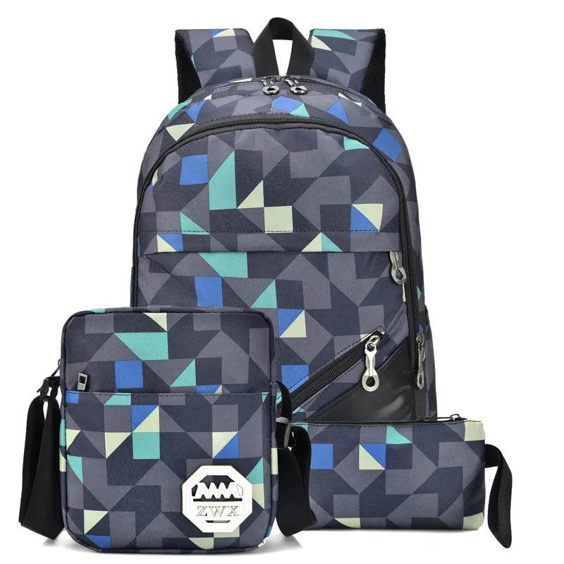 Waterproof travel laptop backpack children School Bags teenager Boys girls camouflage school Backpack set high School backpack - AIAZ