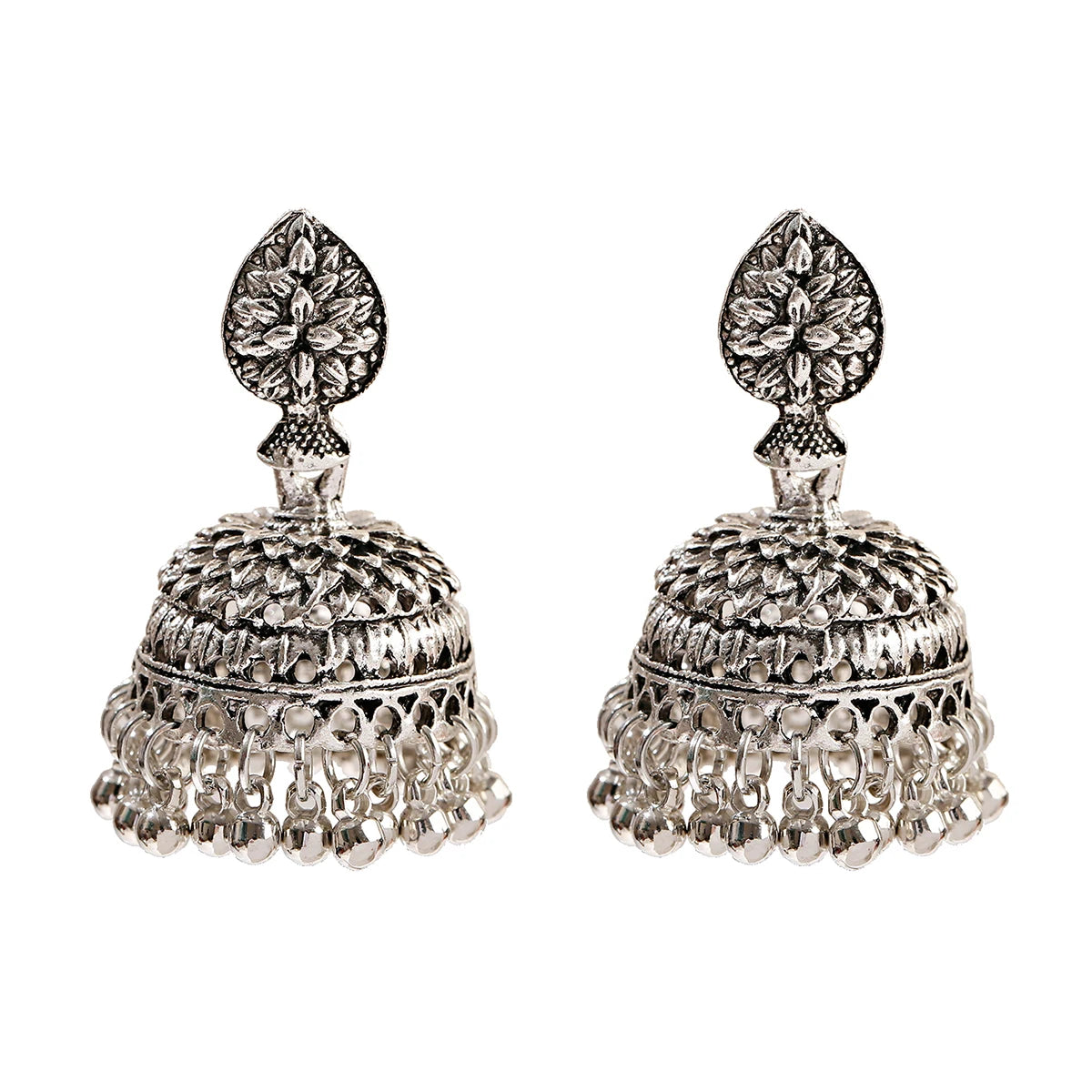 Boho Afghan Ethnic Drop Earrings For Women Pendient Gold Color Gyspy Silver Color Bell Ladies Indian Earring Jewelry