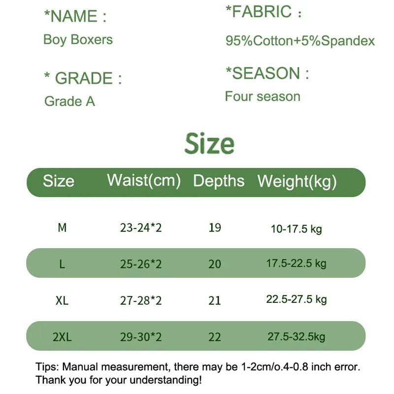 4 Pcs/Lot Children's Underwear Boys Panties Underpants Dinosaurs Helicopters Cars Cotton Breathable Kids Shorts Boy Boxer Briefs