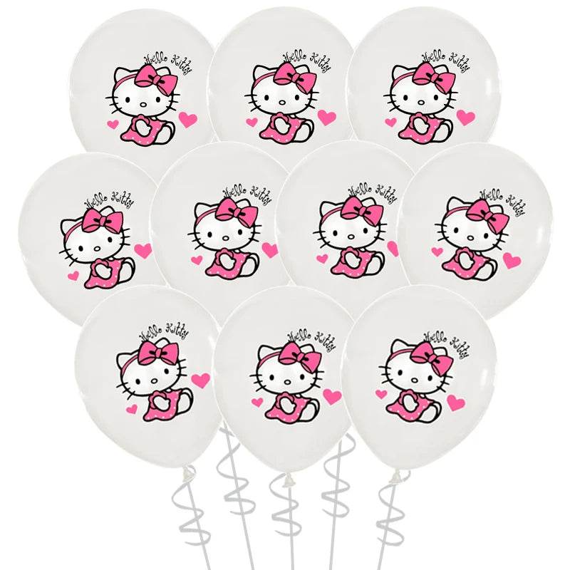 Cartoon Hello Kitty Theme Birthday Party Decor Supplies Kawaii KT Cat Latex Balloons Animal Balloon Baby Shower Kids Toys Gifts - AIAZ