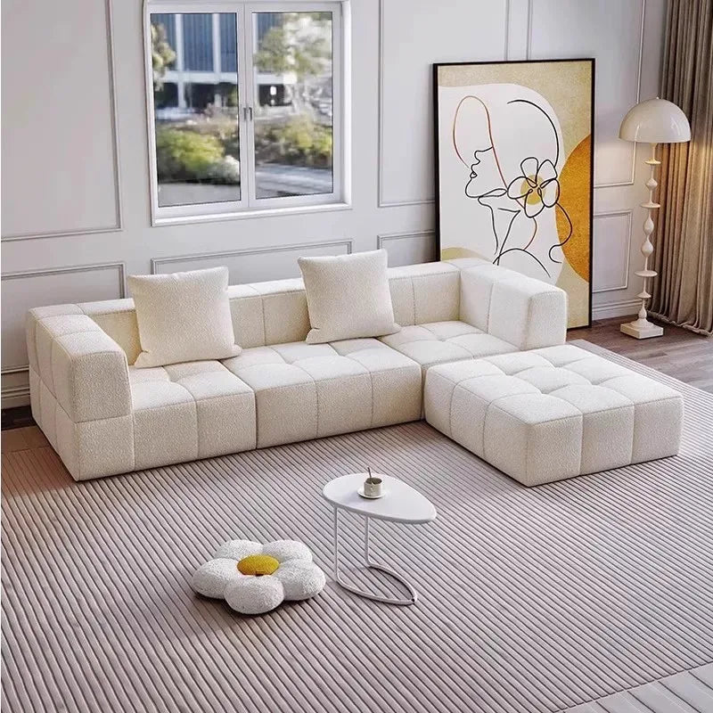 Small Apartment Hotel Living Room Sofa Customized Nordic Light Luxury Style Home Decoration Vacuum Compression Multi-Person Sofa