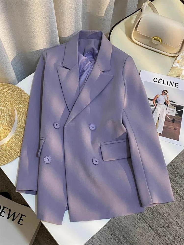 Casual Office Lady Blazer Women 2024 Fashion Long Sleeve Jacket Blazers Femme Outwears Coat Autumn Winter Clothes - AIAZ
