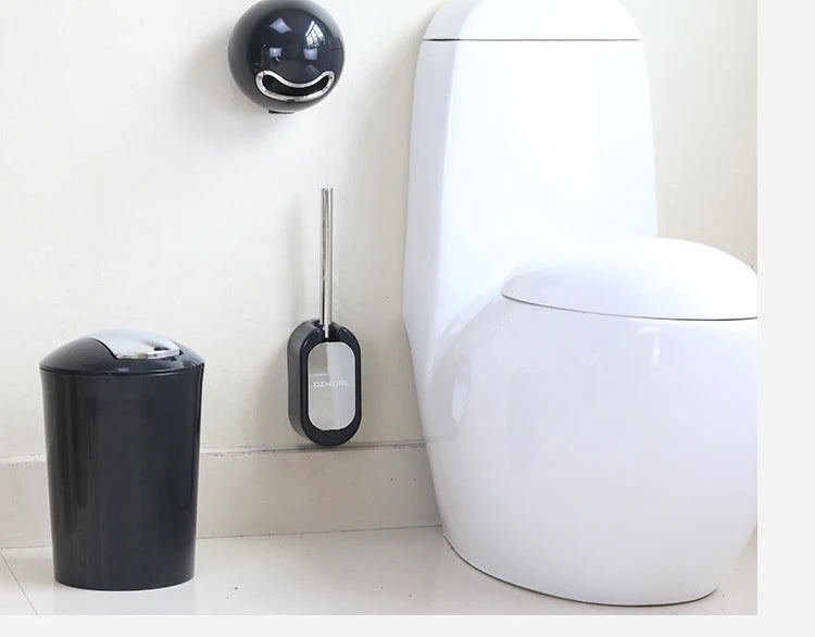 Golden Paper Holder Wall-mounted Toilet Brush Plastic Creative Toilet Paper Box Nordic Trash Can Waste Bins Bathroom Accessories