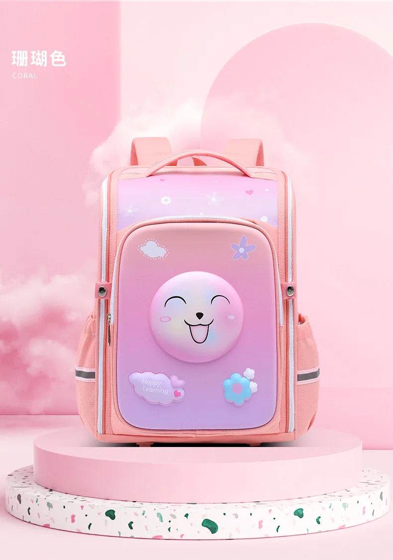 primary school bags for girls cute cartoon love heart pink school backpack student bookbag elementary school kids backpack - AIAZ
