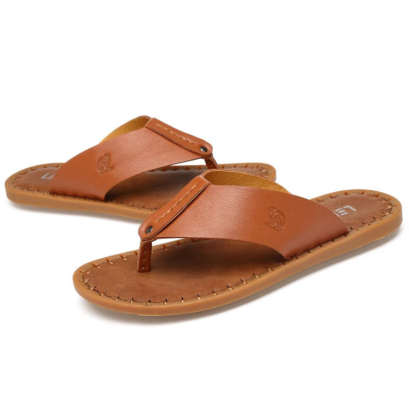 2024 Hot Selling Summer Anti Slip Men's Flip Flops Beach Camping Shoes Men's Home Flat Shoes High-quality Handmade Soles